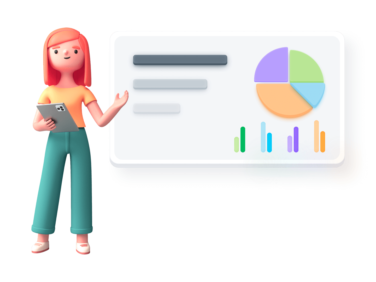 Illustration with a preview of the dashboard